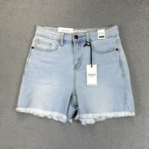 NWT Judy Blue S High Rise Cut Off Distressed Denim Shorts Light Wash